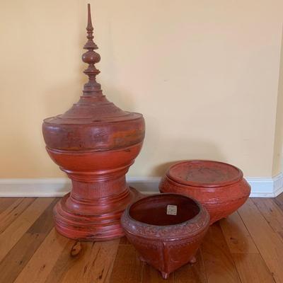 Burmese Ceremonial Offering Vessels (LR-KW)