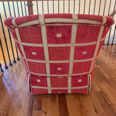 Sherrill Furniture Red Armchair with Ottoman (LR-KW)