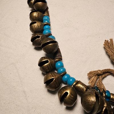 Naga Bells & Blue Trade Bead Necklace (BS-JS)