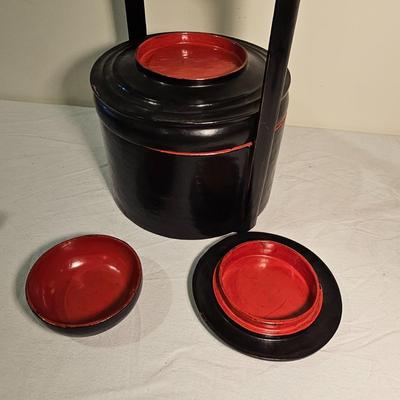 Lacquered Burmese Lunch Box & More (BS-JS)