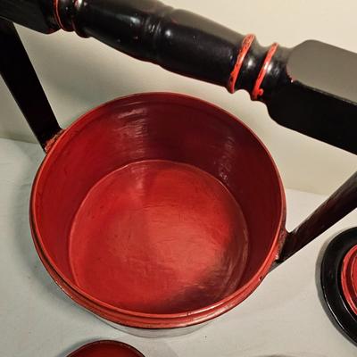 Lacquered Burmese Lunch Box & More (BS-JS)