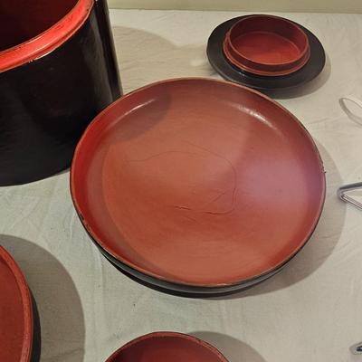 Lacquered Burmese Lunch Box & More (BS-JS)