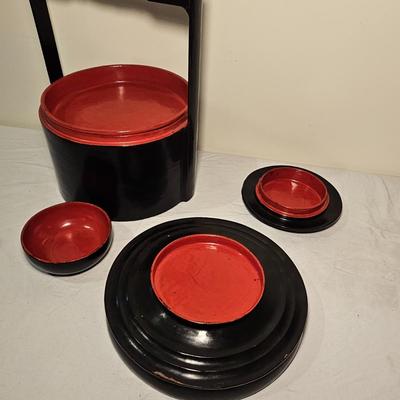 Lacquered Burmese Lunch Box & More (BS-JS)
