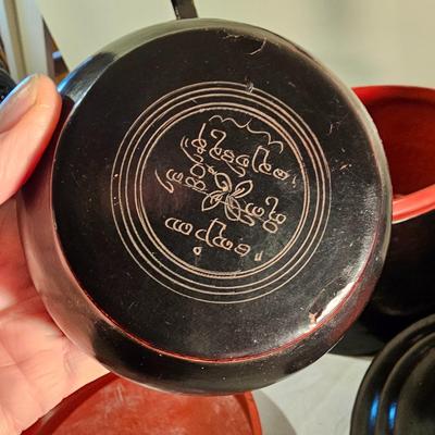 Lacquered Burmese Lunch Box & More (BS-JS)