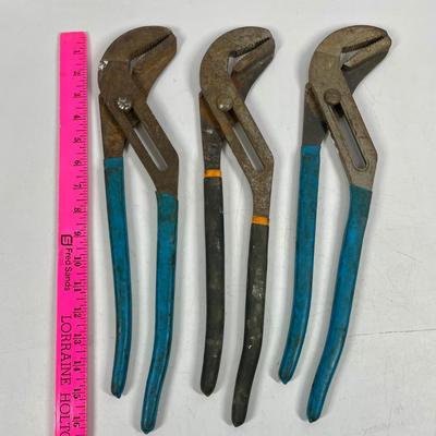 Set of 3 Large Slip Joint Channel Lock Pliers