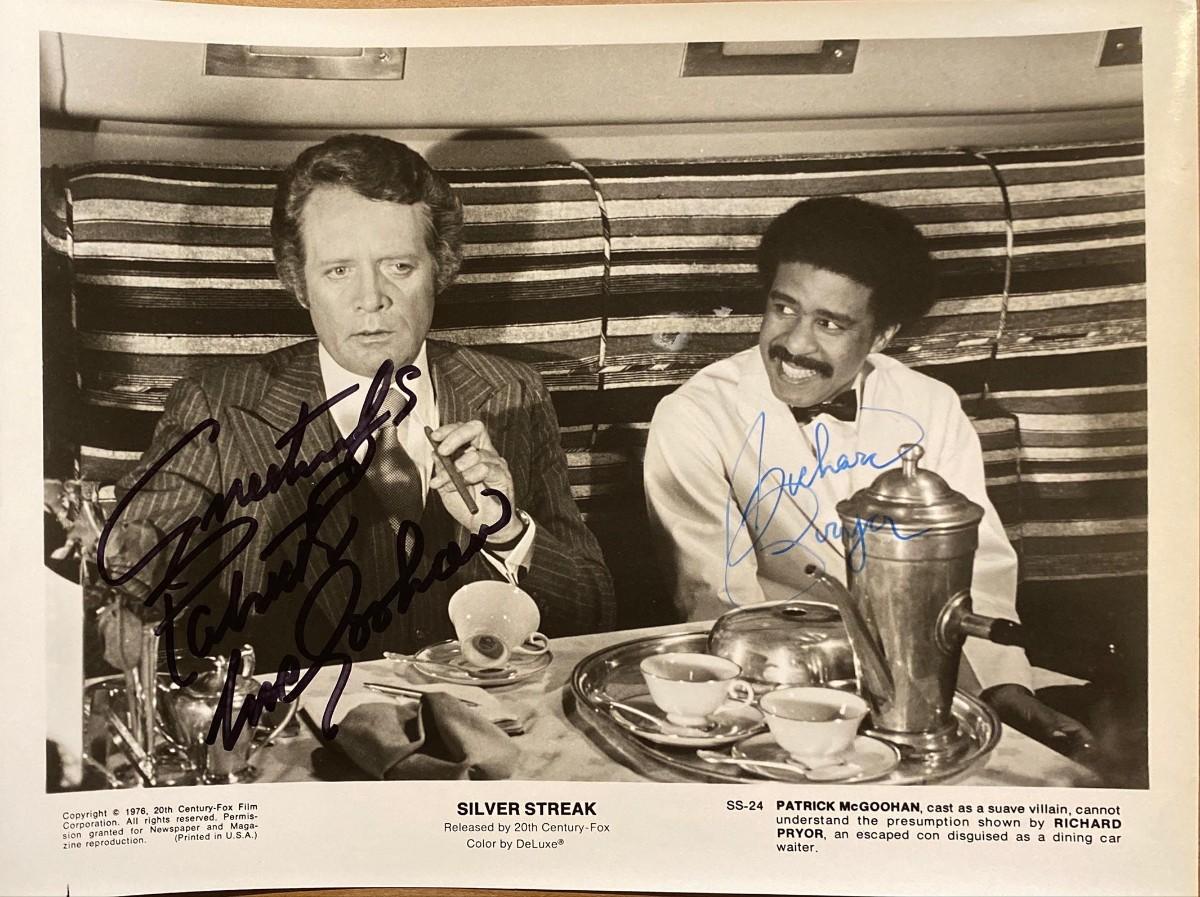 Silver Streak Richard Pryor and Patrick McGoohan signed movie photo |  EstateSales.org, image size:1200x897