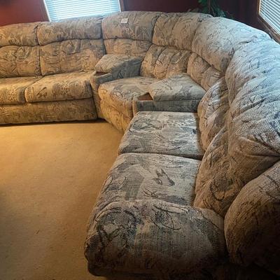 Sectional with Hide abed and Recliner