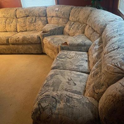 Sectional with Hide abed and Recliner