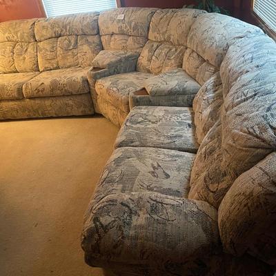 Sectional with Hide abed and Recliner