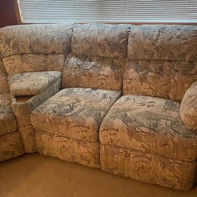 Sectional with Hide abed and Recliner