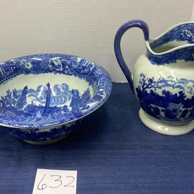 Ironstone Bowl and Pitcher Set