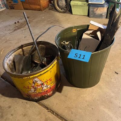 Vintage trashcan & bucket with hardware