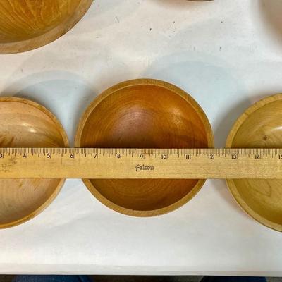 Lot of Wood Serving Bowls several types Chase Japan, Woodpiper, Etc.