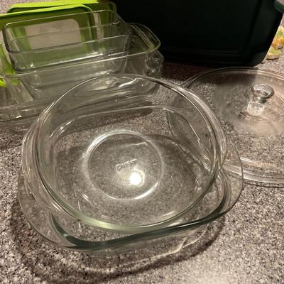 Clear Pyrex/Anchor bread and casserole pans