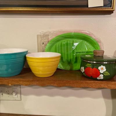 Colorful kitchen items & Eden pot and plate set