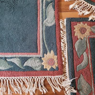 Set of Four Tufted Floral Area Rugs (LR-CE)