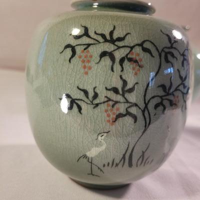 Two Small Asian Celadon Vases (LR-CE)