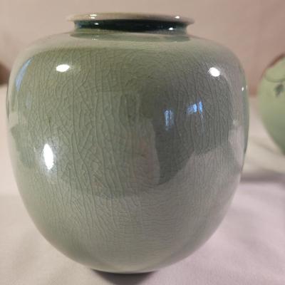 Two Small Asian Celadon Vases (LR-CE)