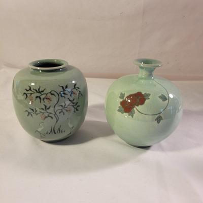 Two Small Asian Celadon Vases (LR-CE)
