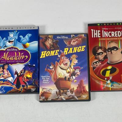 Disney DVD Lot: Aladdin, Home on the Range, and The Incredibles