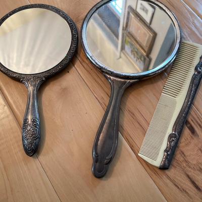 Vintage brush and mirror set