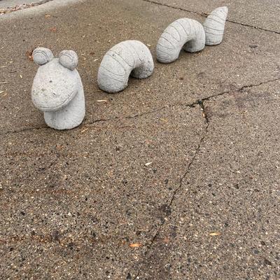 Concrete worm outdoor decor