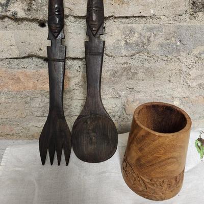 Carved wood pieces