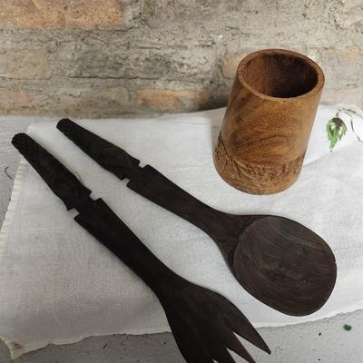 Carved wood pieces