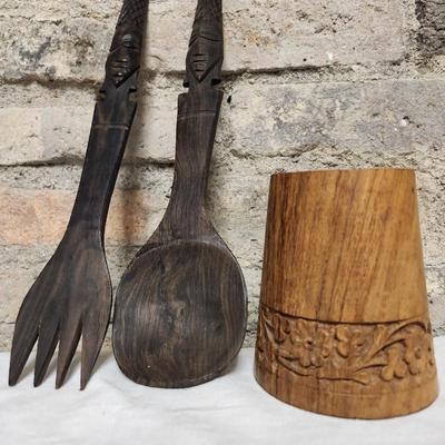Carved wood pieces
