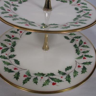 Lenox Holiday 2 Tiered Serving Tray
