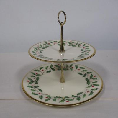 Lenox Holiday 2 Tiered Serving Tray