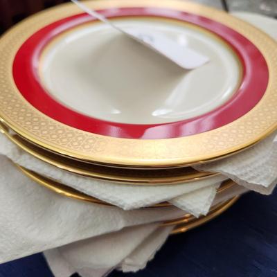 24 Lenox fine Bone China Embassy Plates Red Gold