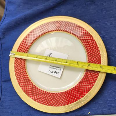 24 Lenox fine Bone China Embassy Plates Red Gold
