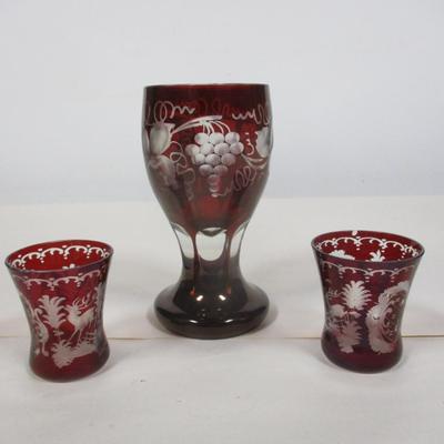 Bohemian Red Crystal Glasses