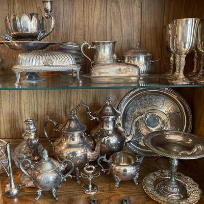 Silver plate serving items