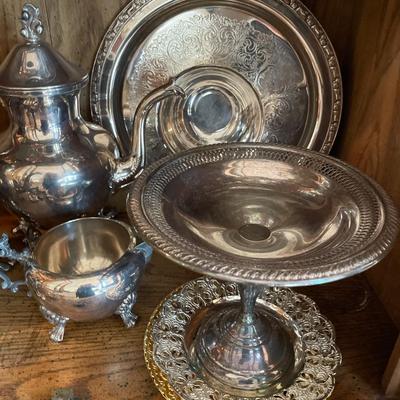Silver plate serving items