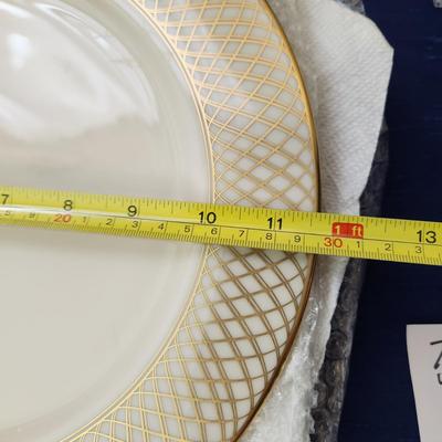 7 Lenox China West Point Charger Service Plates Gold Ivory