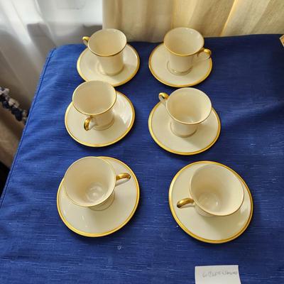 Set Of 6 Lenox China Eternal Cup and Saucer Sets