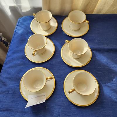 Set Of 6 Lenox China Eternal Cup and Saucer Sets
