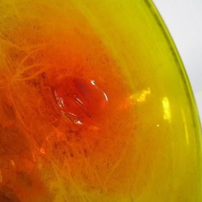 Vintage Hand Blown Glass Amberina Tangerine Jug