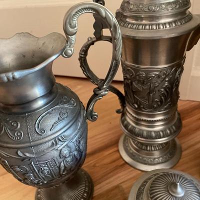 Pewter steins and pitchers