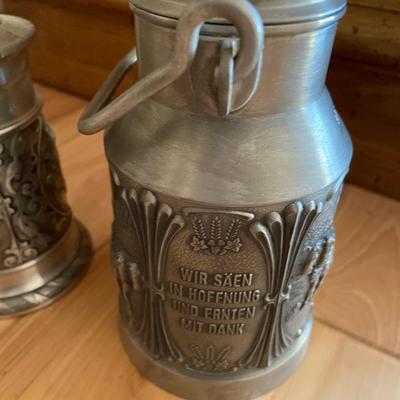 Pewter steins and pitchers