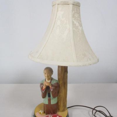 Vintage Oriental Lamp Asian Woman Kneeling Hakata Urusaki Dolls