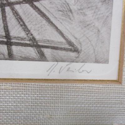 Framed & Signed Asian Drawing 