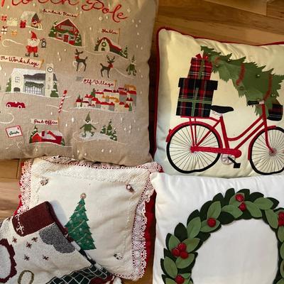 Christmas pillows and blanket