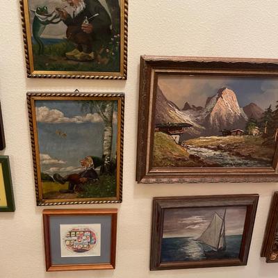 Wall of paintings & decor