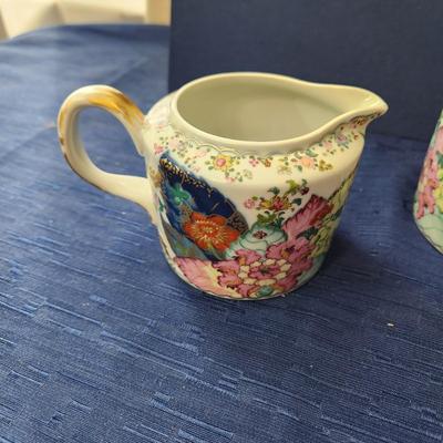 Mottahedeh Portugal Tobacco Leaf Creamer Sugar bowl Vista Alegre
