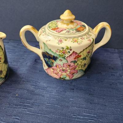 Mottahedeh Portugal Tobacco Leaf Creamer Sugar bowl Vista Alegre