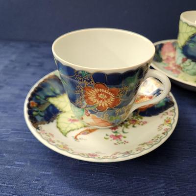 4 sets Mottahedeh Portugal Tobacco Leaf Cup & Saucers Vista Alegre