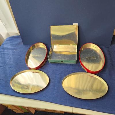 3 Vintage British England Biscuit Tins 1953 Queen Elizabeth Coronation Tins